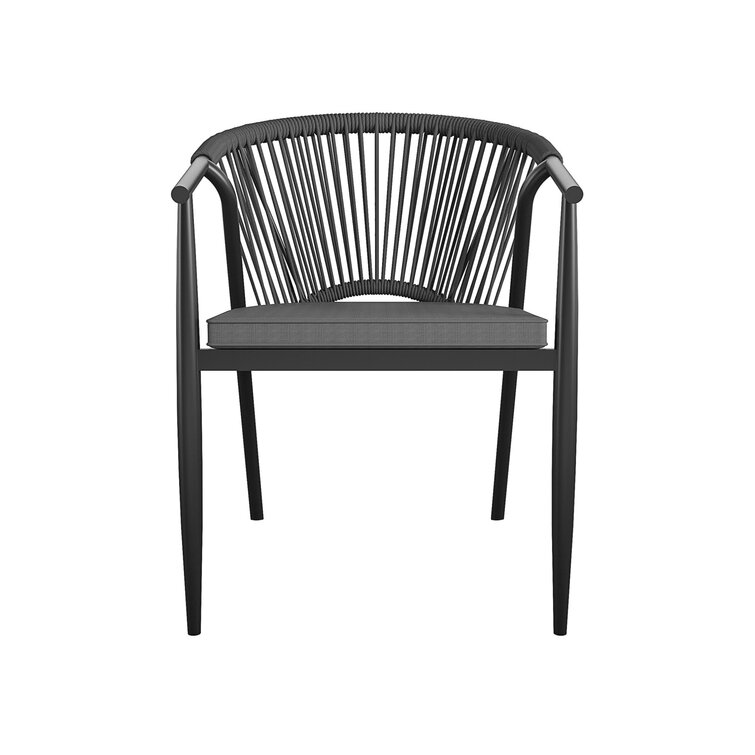 circi stacking patio dining armchair with cushion