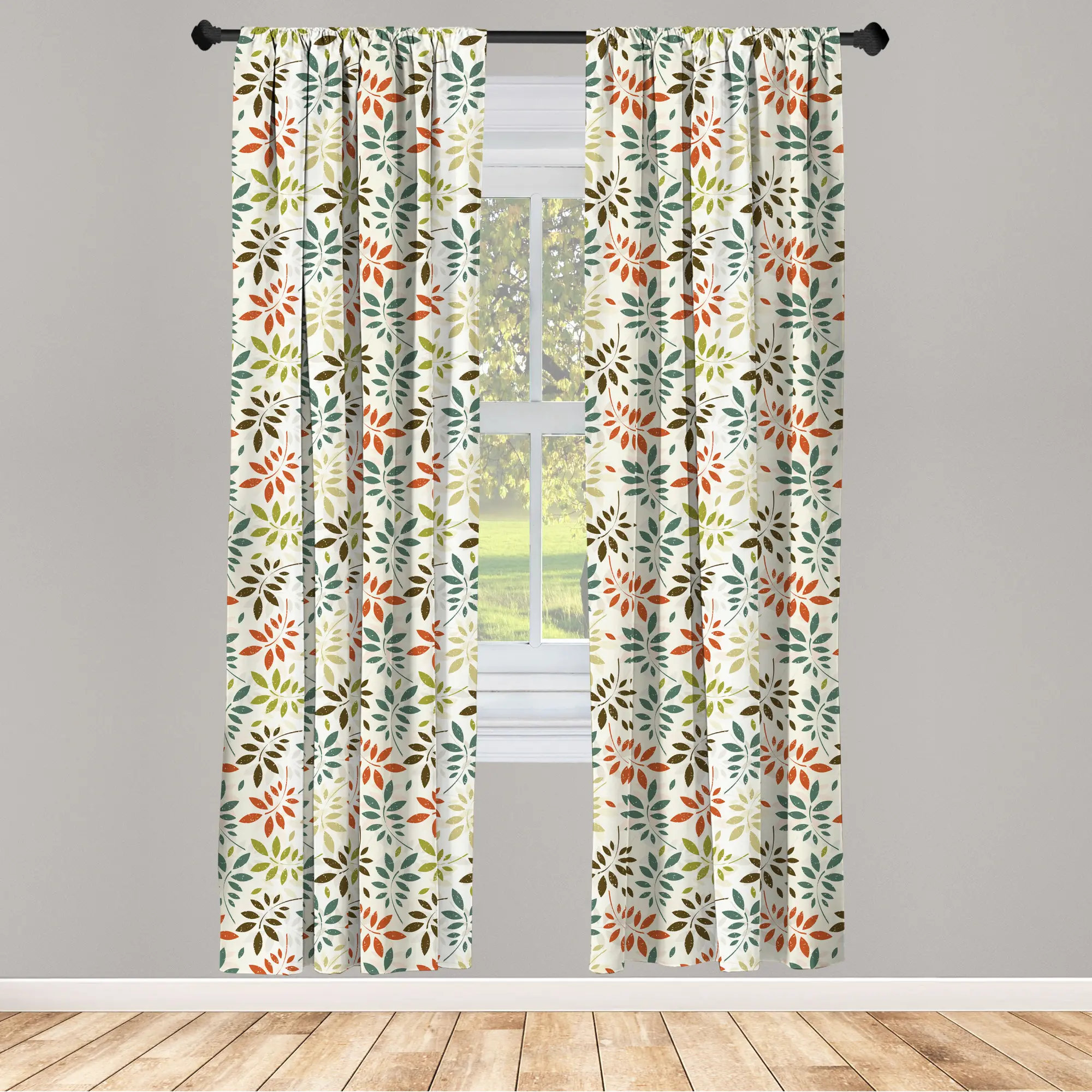 Ambesonne Room Decor with Rod Pocket Curtains 2 Panel Set Window Drapes 