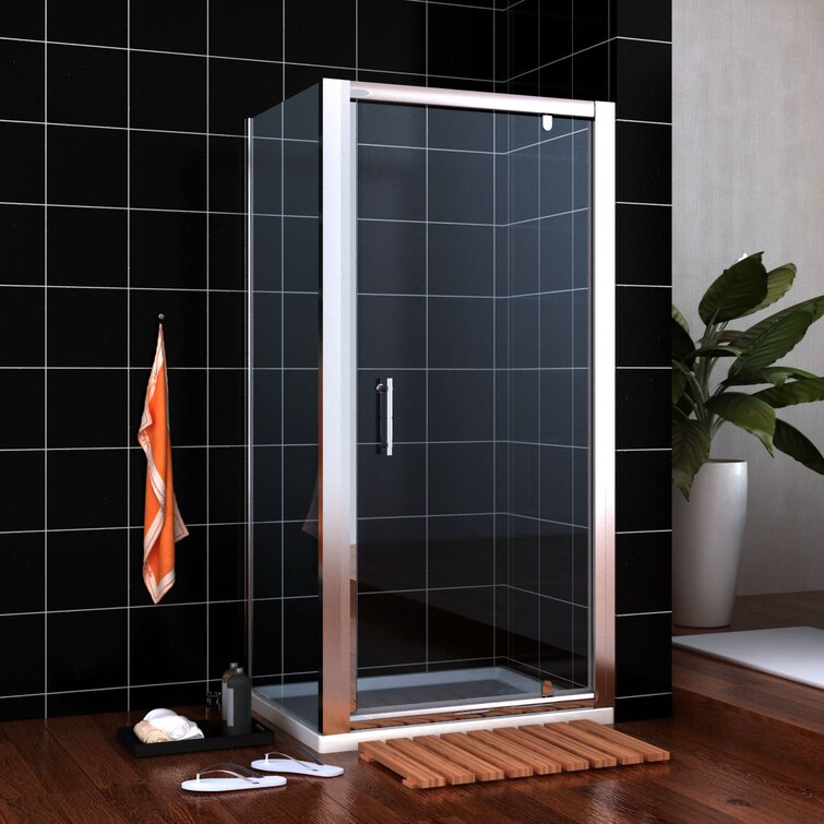 EMKE 80cm Bifold Shower Enclosure Door with 6mm Safety Glass Reversible Folding Shower Cubicle Door 