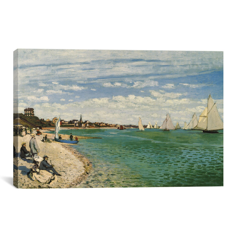 Claude Monet Regatta At Sainte-Adresse Print - 5x7 Inch Vintage Coastal Wall Art, Unframed