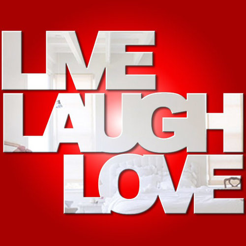 Live Laugh Love in Separate Words Mirror East Urban Home Size: 15 cm H x 60 cm W x 0.3 cm D