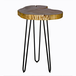 Go to store & view more images Tindle Live Edge Hairpin End Table by Union Rustic