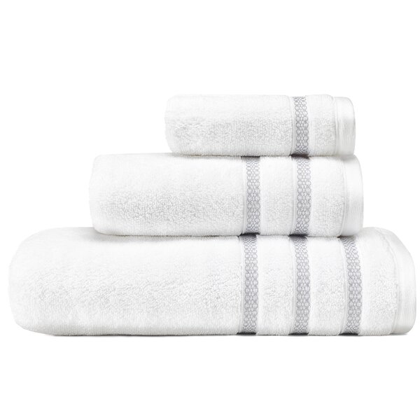 Towel Set Face Hand and Bath White 3 Piece 