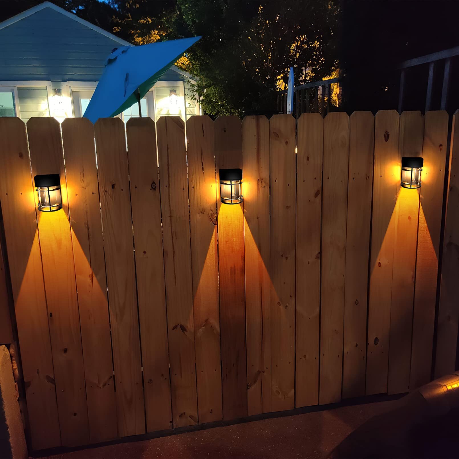 6PK Solar Powered Garden Fence Light Bright White LED Outdoor Lighting Door Wall 
