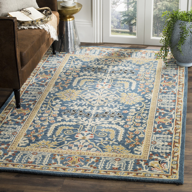 Genemuiden Handmade Tufted Wool Dark Blue Area Rug Reviews Genemuiden Handmade Tufted Wool Dark