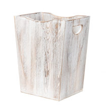 Waste Basket Bin Trash Can Garbage Rustic Gray Torched Wood Home Farmhouse New 