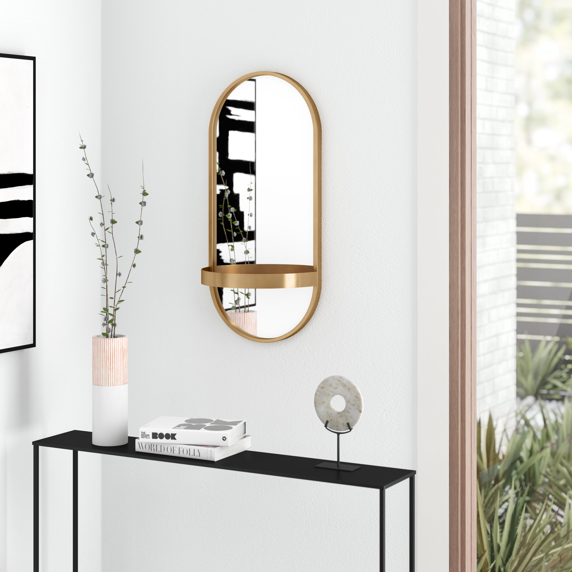 mirror with shelf