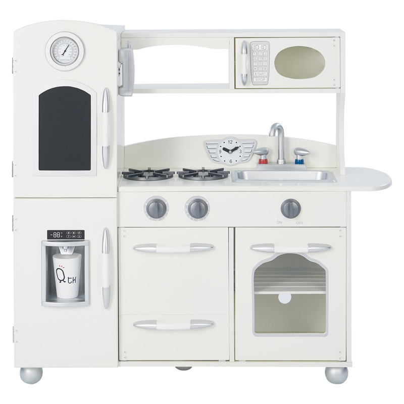 wooden play kitchen set