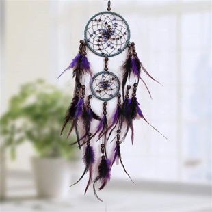Dream Catcher Circular With Red Feathers Wall Hanging Decoration Decor Craft 