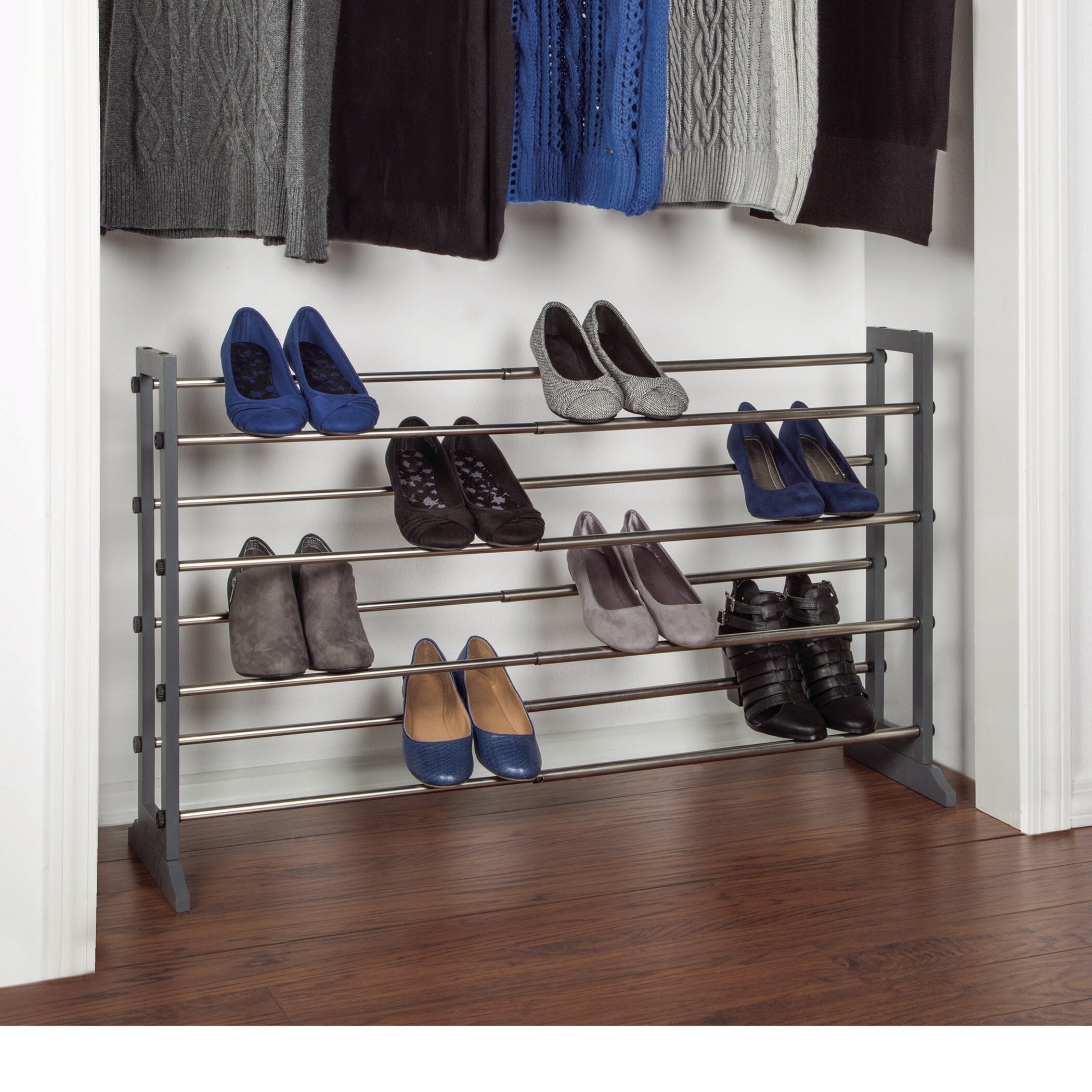 Rebrilliant 24 Pair Stackable Shoe Rack Reviews Wayfair