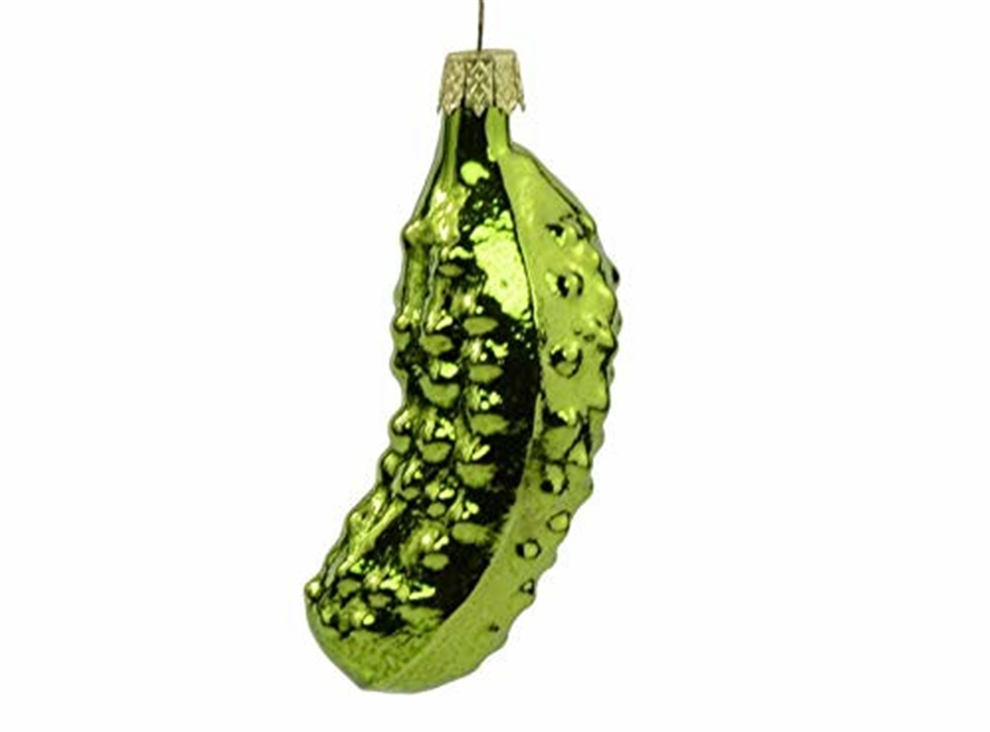 Kurt Adler Hand Blown Glass Pickle Shaped Hanging Figurine Ornament ...