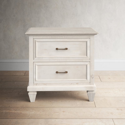 Jillaine 2 - Drawer Solid Wood Nightstand in Cream