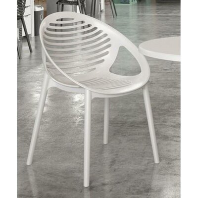 Elizebeth Stacking Patio Dining Chair Orren Ellis Color White