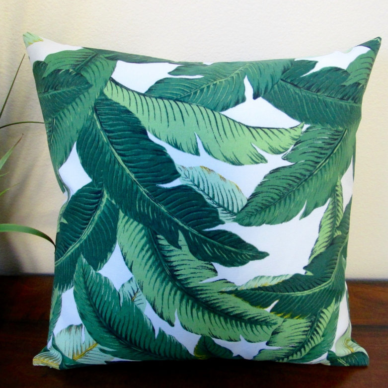 Bay Isle Home Aliana Emerald Tropical Palm Leaf Indoor Outdoor Throw Pillow Reviews Wayfair