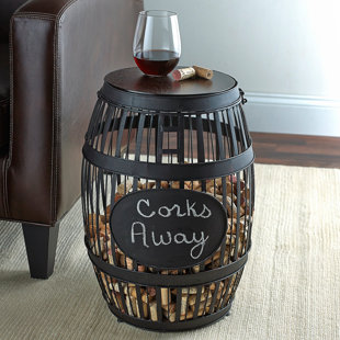 Go to store & view more images Barrel Cork Catcher End Table by Wine Enthusiast