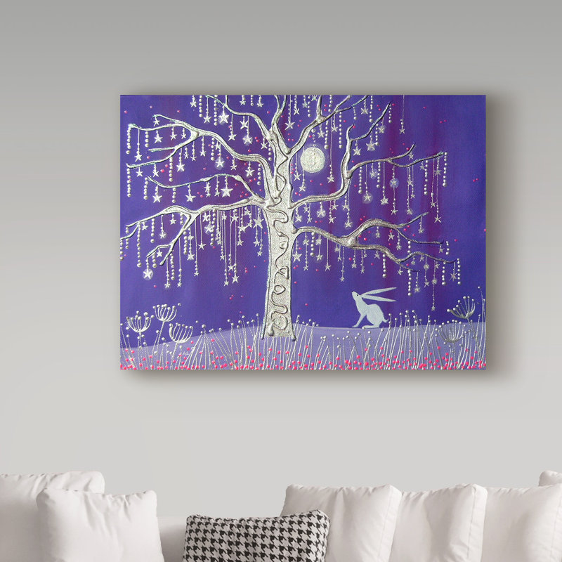 Trademark Art Tree Of Stars Watercolor Painting Print On Wrapped