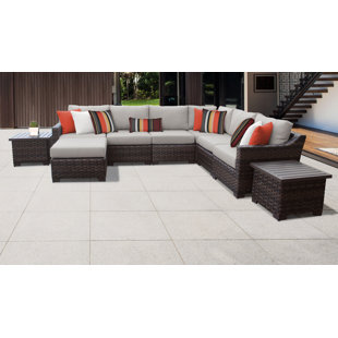 Ebel Outdoor Furniture Wayfair Kathy Ireland Homes Gardens River Brook 9 Piece Outdoor Wicker Patio Furniture Set 09b