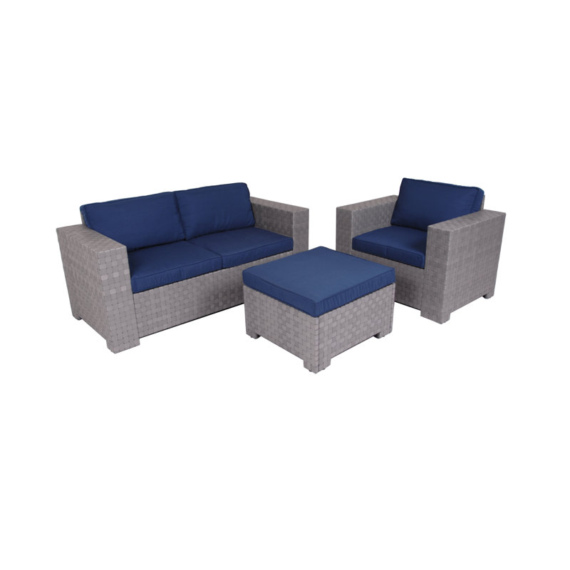 Latitude Run Prunedale Outdoor 3 Piece Sofa Seating Group With Cushions Reviews Wayfair