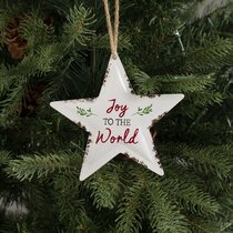 PEARL ORANGE MEDIUM POINTED PLASTIC STAR 4 CERAMIC CHRISTMAS TREES CRAFT SUPPLY 