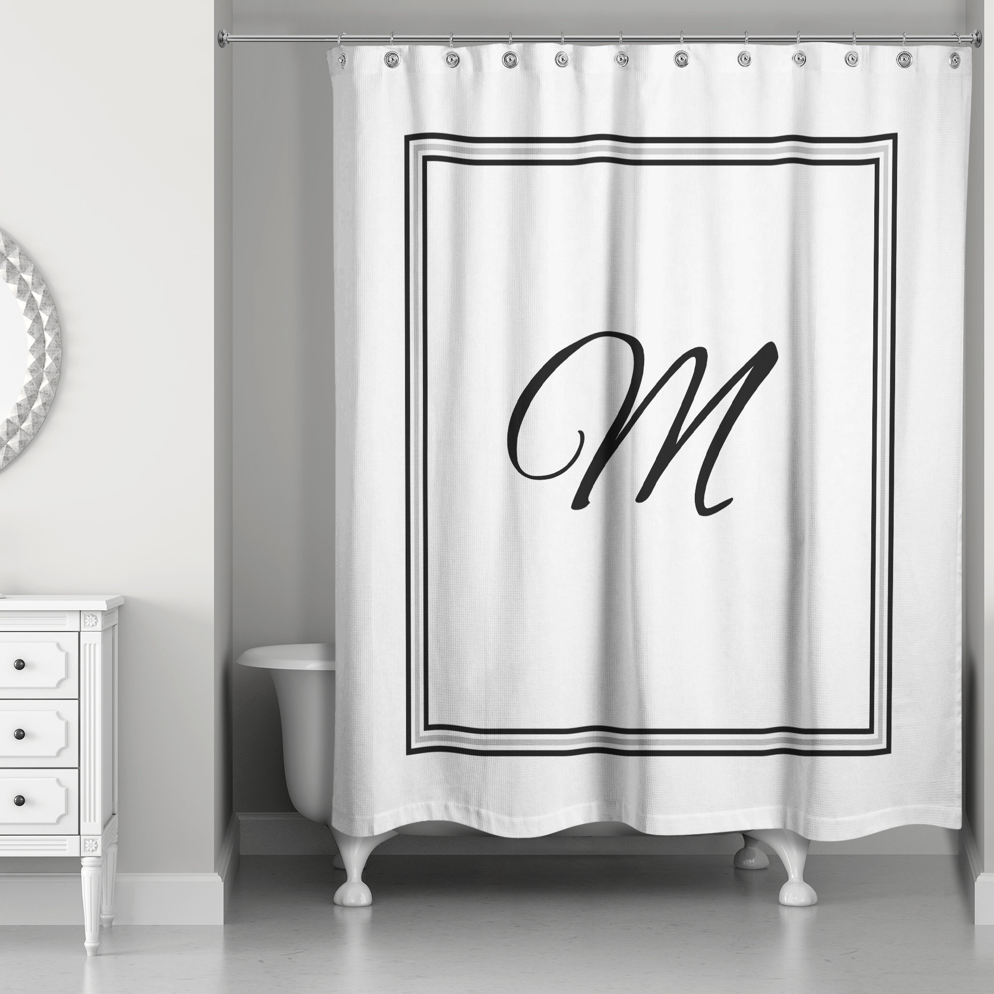 Darby Home Co Ashbrook Classic Monogrammed Single Shower Curtain