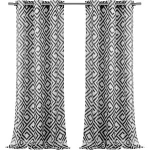 Anna Geometric Sheer Curtain Panels (Set of 2)