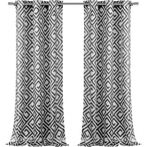 Anna Geometric Sheer Curtain Panels (Set of 2)