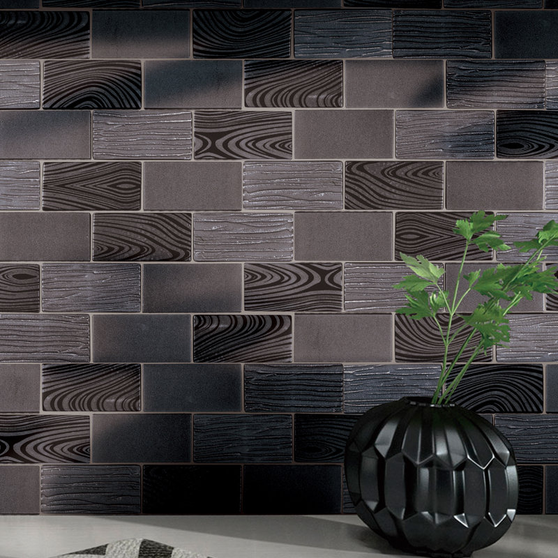 Supreme Tile Wood Look Paint Effect 2 X 4 Glass Mosaic Tile