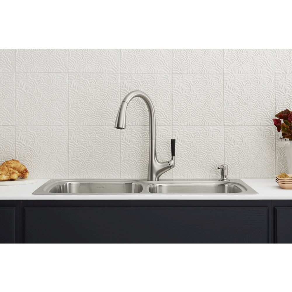 Kohler All In One Dual Mount Stainless Steel Kitchen Sink Kit With Faucet And Accessories Reviews Wayfair