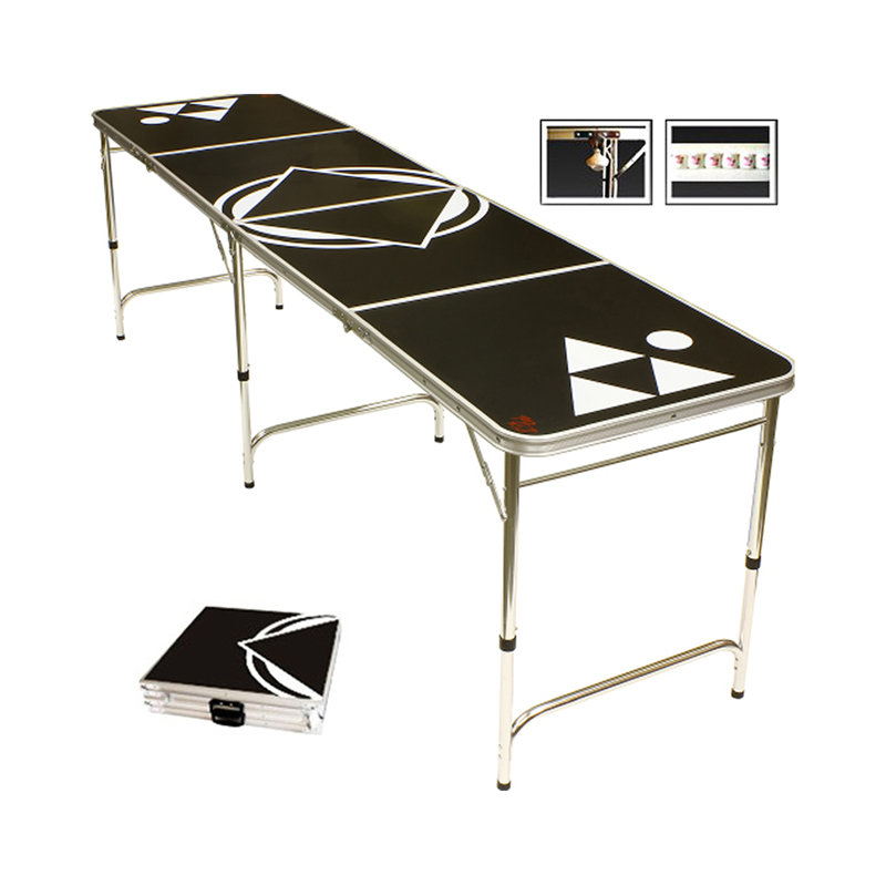 Black Beer Pong Table In Standard Aluminum