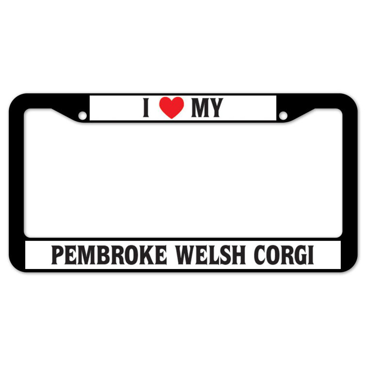 corgi license plate frame