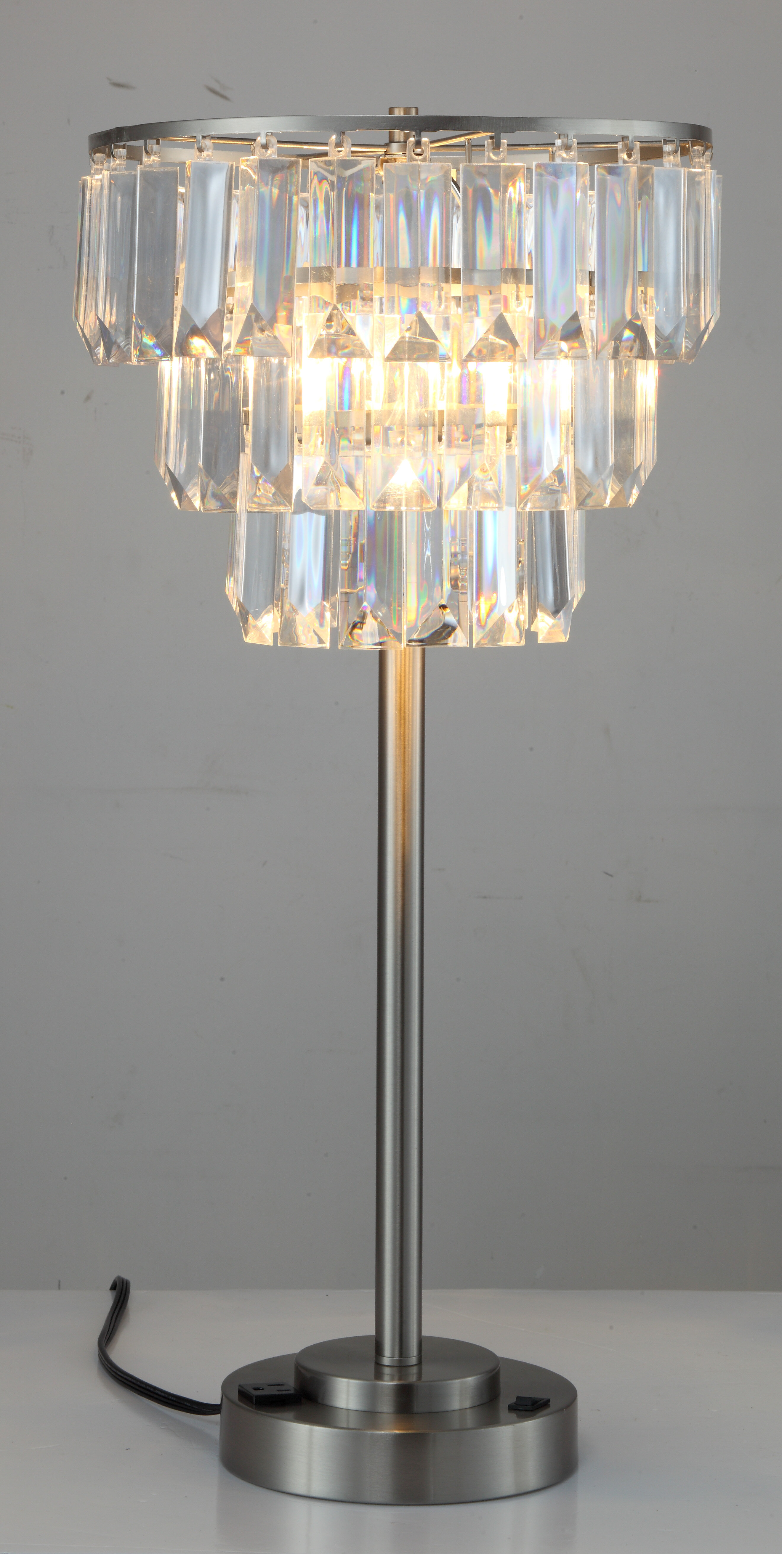 brushed steel table lamp