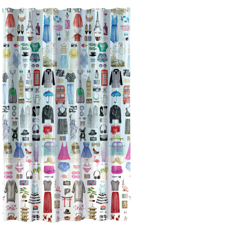 East Urban Home Travel Vinyl Shower Curtain Liner Wayfair East Urban Home Travel Vinyl
