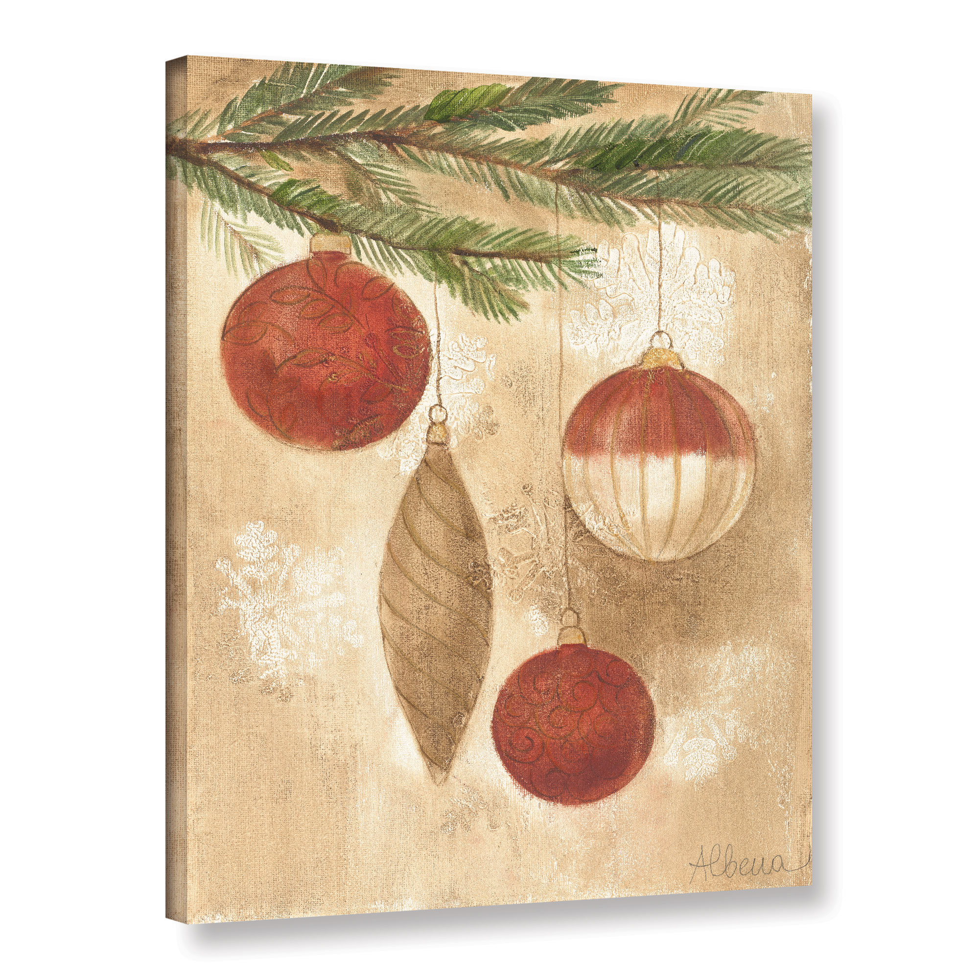 Artwall Christmas Ornaments By Albena Hristova Painting Print On Wrapped Canvas Reviews Wayfair