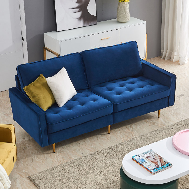 Mercer41 Taglieri 71 Wide Velvet Square Arm Sofa Wayfair