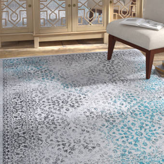 Ebern Designs Vladya Abstract Shag Gray Cream Area Rug Wayfair