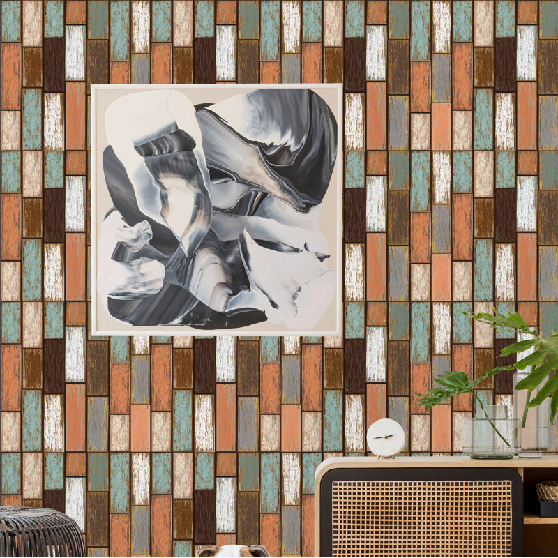 Gracie Oaks Geet Old Wooden Texture 16.67� L x 25" W Peel