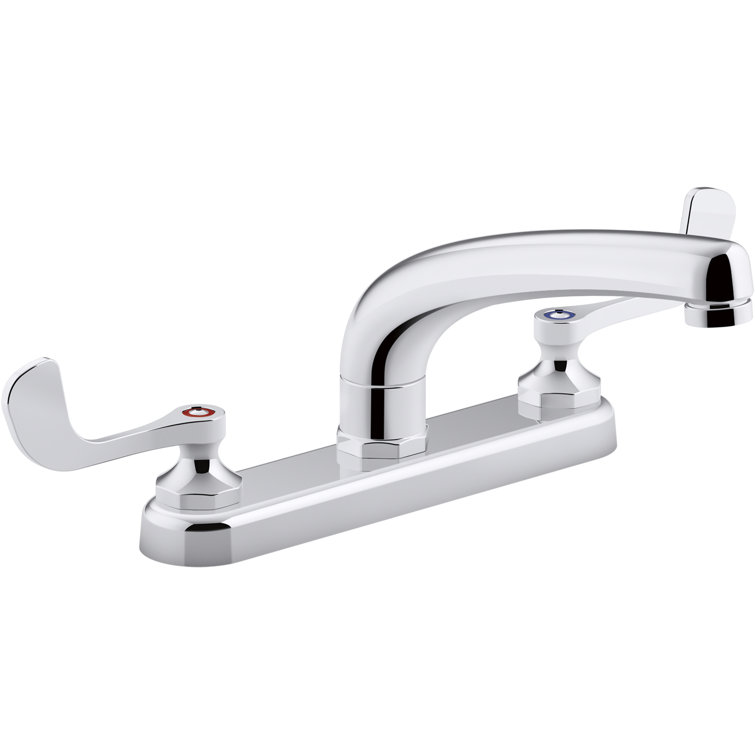 , 1.8 gpm Triton Bowe 1.5 gpm Kitchen Sink Faucet with 8-316 In. Swing  Spout, Aerated Flow and Wristblade Handles