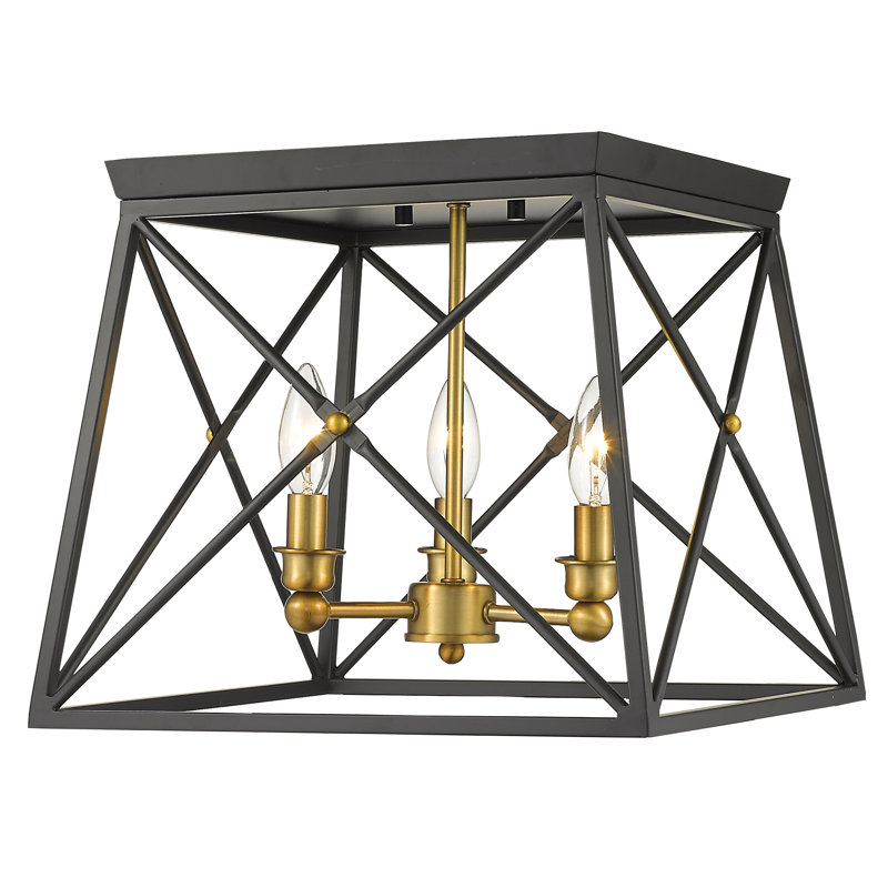 Toledo 3 Light 14 Caged Geometric Flush Mount Joss Main Caged Geometric Flush Mount