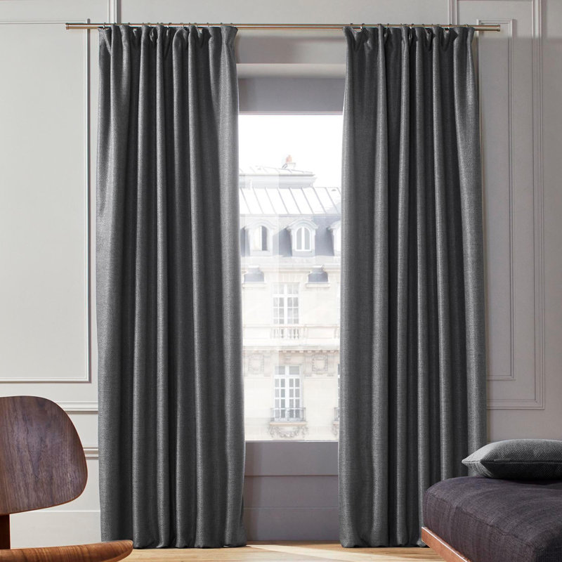 Madura Coconut Pencil Pleat Room Darkening Single Curtain
