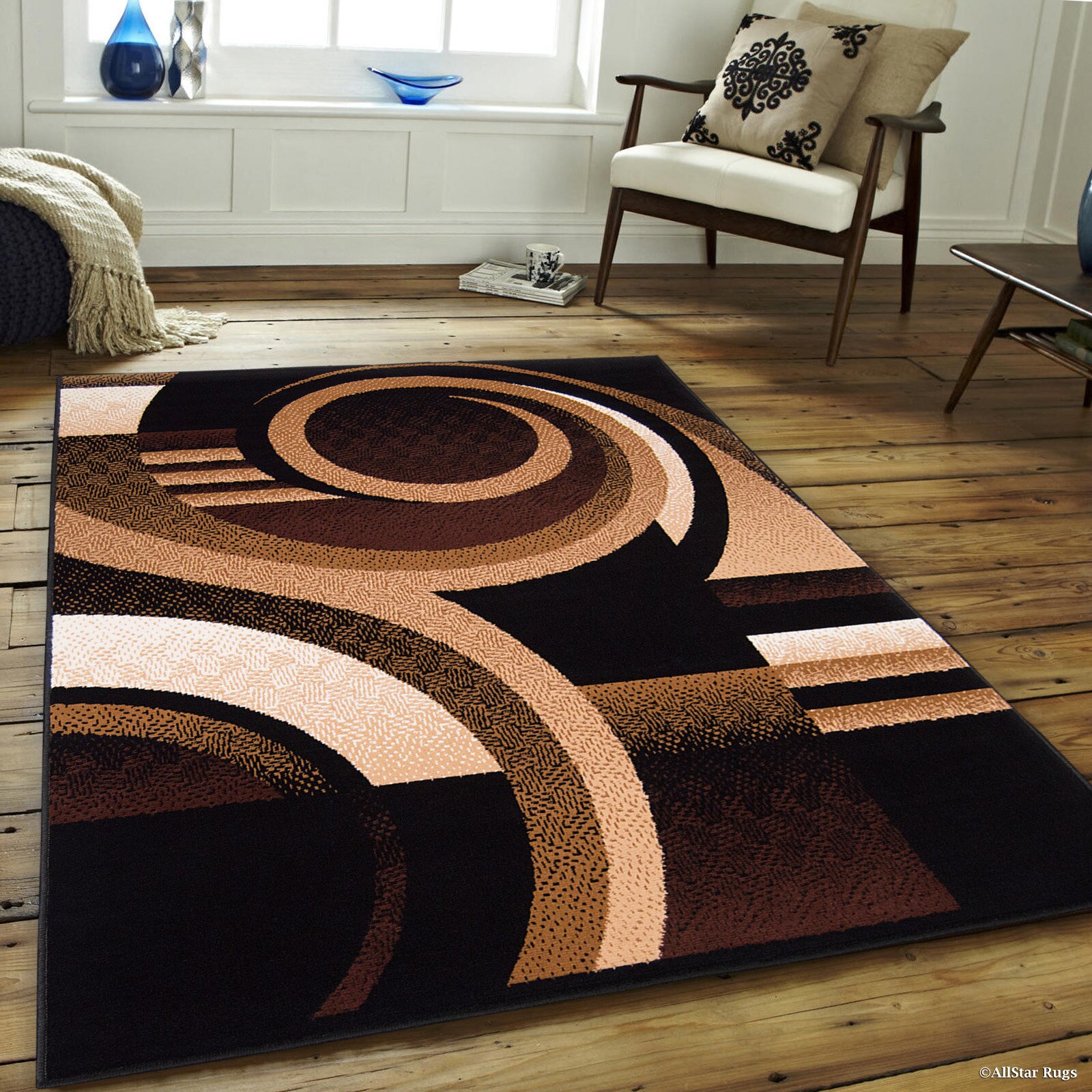 Ebern Designs Parsons Abstract Designed Black Area Rug Wayfair.ca