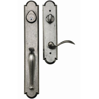 Baldwin Longview Handleset With Single Cylinder Deadbolt And Door Lever And Rustic Square Rosette Reviews Wayfair
