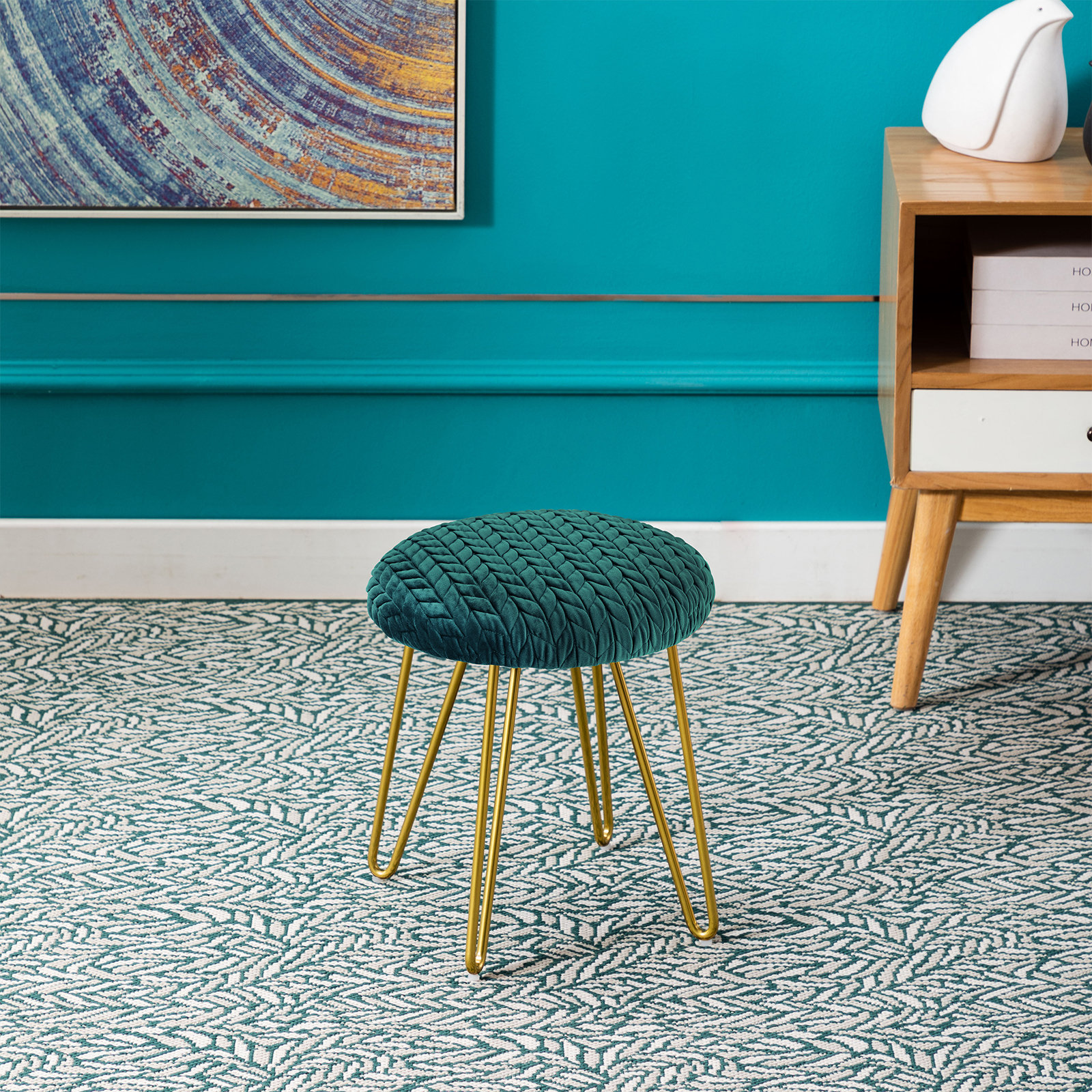 Etta Avenue™ Teen Alison 16'' Tall Iron Vanity Stool & Reviews Wayfair