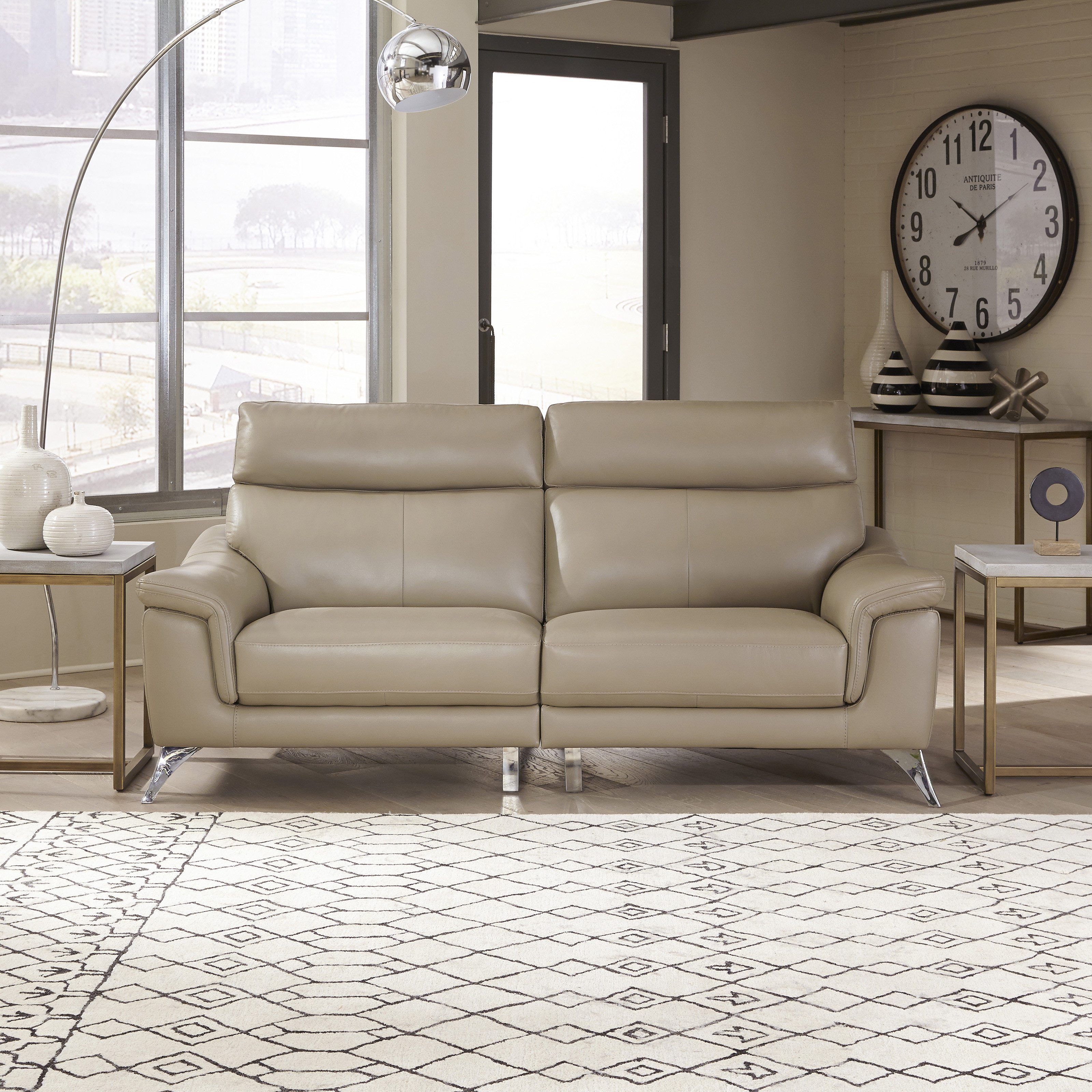 Orren Ellis Zurcher Contemporary Upholstered 3 Piece Leather Living Room Set Wayfair