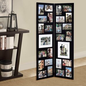 Pillar 26 Opening Decorative Wood Folding Floor-Standing Photo Collage Picture Frame