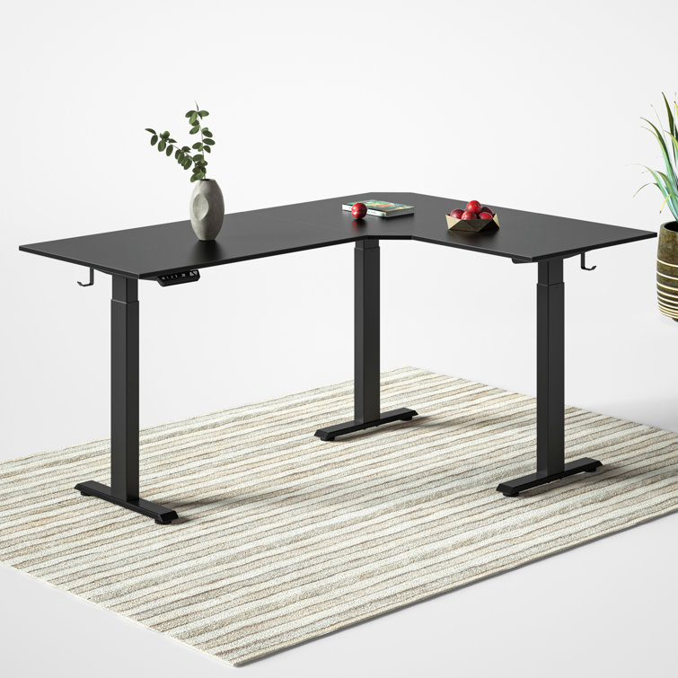 Inbox Zero Christeena Height Adjustable L-Shape Standing Desk & Reviews ...