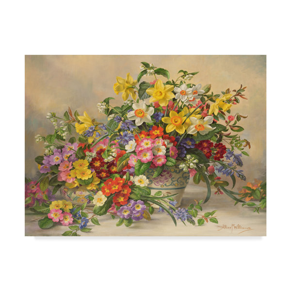 Trademark Art Spring Flowers And Poole Pottery Oil Painting