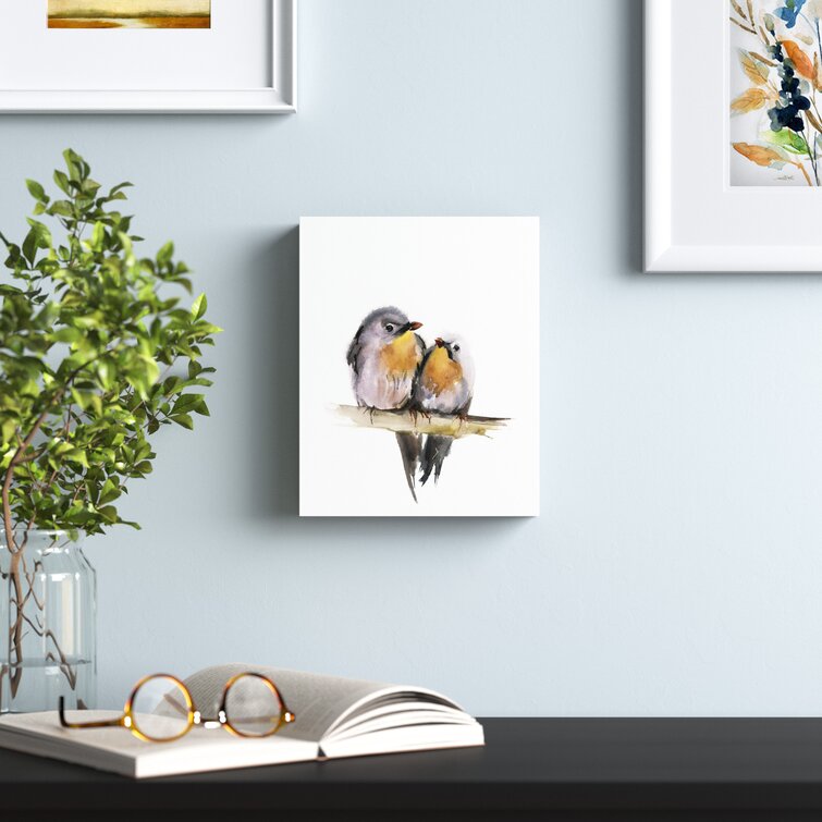 Two birds Large wall art Wall Hanging Pair of birds Watercolor Finches Bird Painting Purple Finches Art Nursery Decor Canvas print