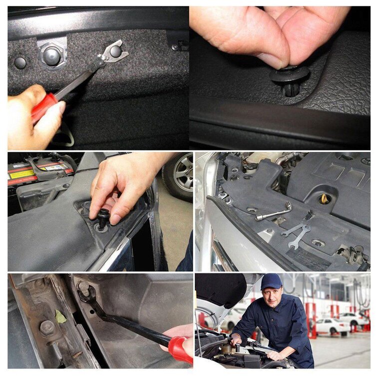 415Pc Car Plastic Rivets Fastener F Ende Bumper Push Pin Clip Free Remover Tool