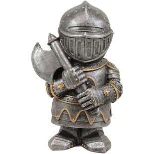 Medieval Knight Decorative Figurine Axeman Standing Guard Statue Suit of Armor