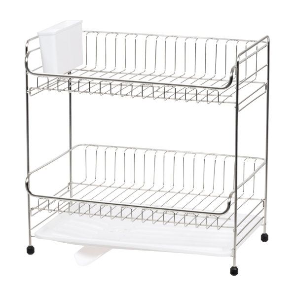 IRIS Stainless Steel 2-Tier Medium-Sized Dish Rack & Reviews | Wayfair